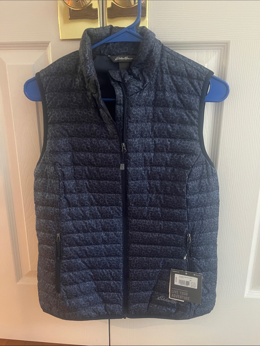 Eddie Bauer Navy Quilted Packable Vest